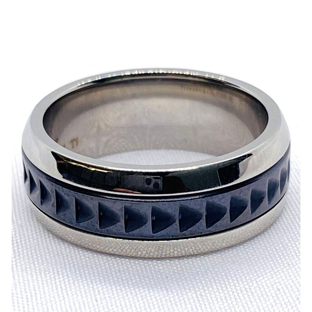 Tiffany & Co Paloma Picasso Steel Titanium Steel Band Ring Unisex Size 8.75